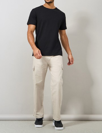 Pantaloni Styli, crem