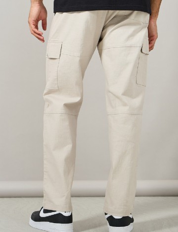 Pantaloni Styli, crem