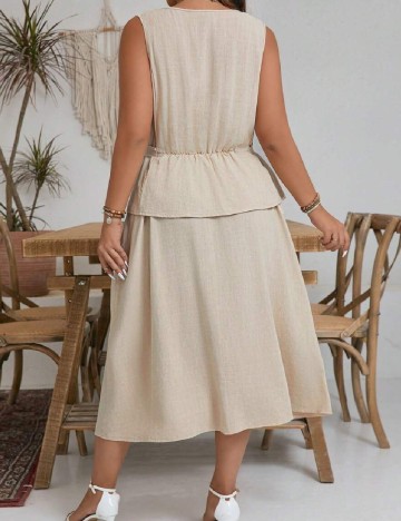 Rochie medie SHEIN CURVE, crem