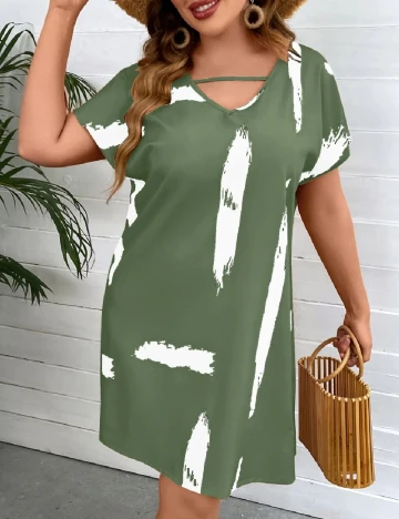 Rochie scurta SHEIN CURVE, verde