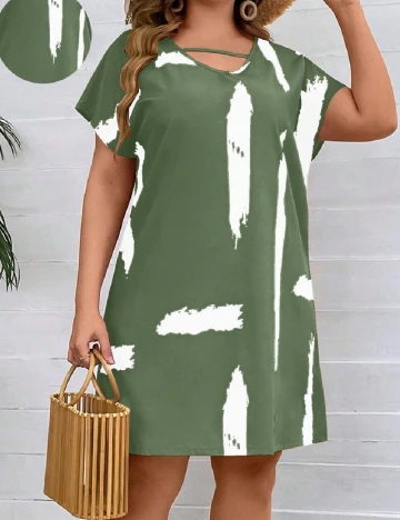 Rochie scurta SHEIN CURVE, verde