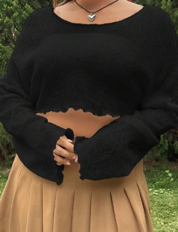 Top SHEIN CURVE, negru