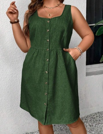 Rochie scurta SHEIN CURVE, verde