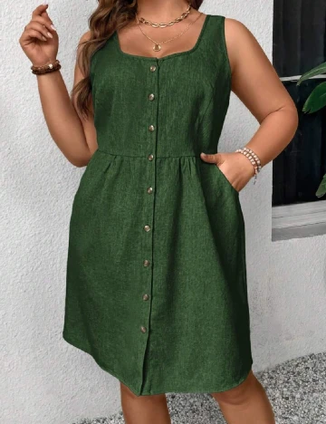 Rochie scurta SHEIN CURVE, verde