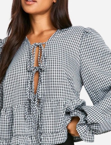 Bluza Boohoo, alb/negru