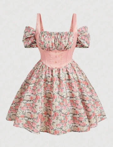 Rochie scurta SHEIN CURVE, floral print
