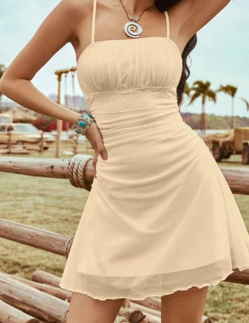 Rochie scurta SHEIN, crem