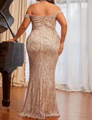 Rochie lunga House of chic Curve, crem