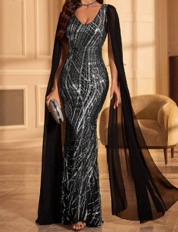 Rochie lunga UNITHORSE, negru