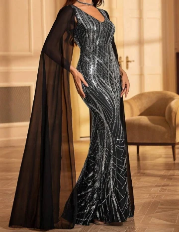 Rochie lunga UNITHORSE, negru