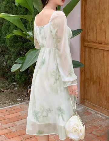 Rochie medie Dazy, verde