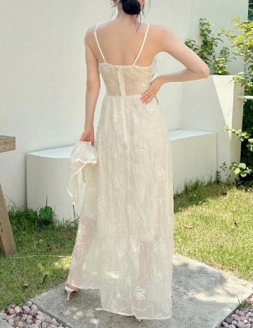 Rochie lunga SHEIN, crem