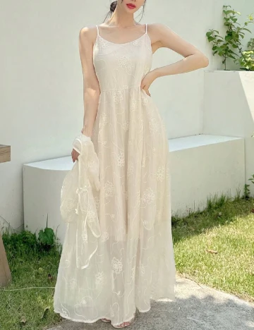 Rochie lunga SHEIN, crem