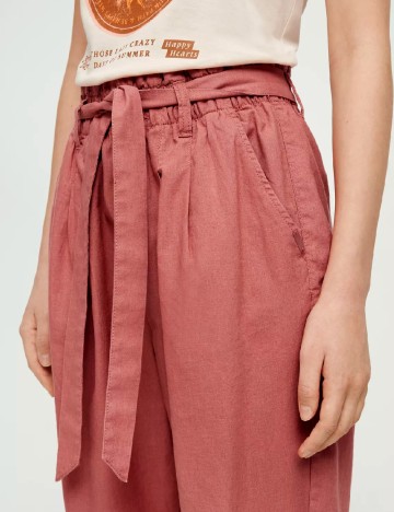 Pantaloni Q/S, roz pudra