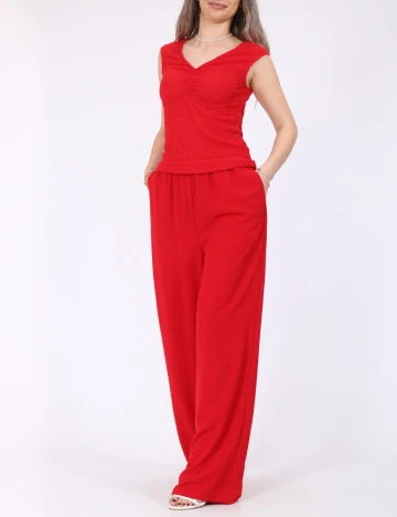 Pantaloni Vero Moda, rosu