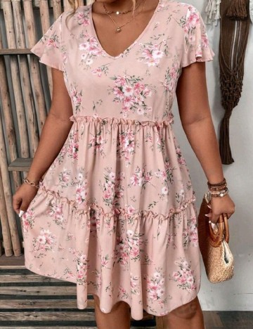 Rochie scurta SHEIN CURVE, roz