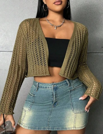 Blazer SHEIN CURVE, verde