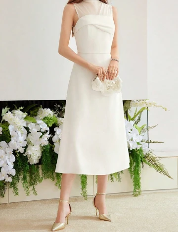 Rochie medie MOTF, alb Alb