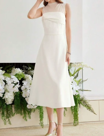 Rochie medie MOTF, alb Alb