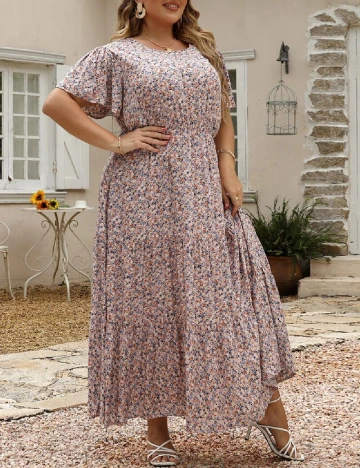 Rochie lunga SHEIN CURVE, floral print