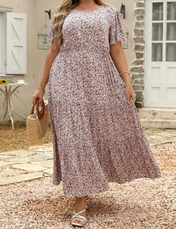 Rochie lunga SHEIN CURVE, floral print