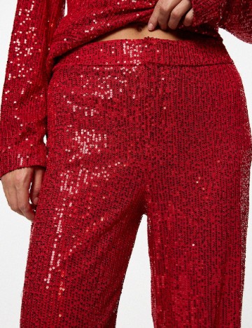 Pantaloni Pull&Bear, rosu