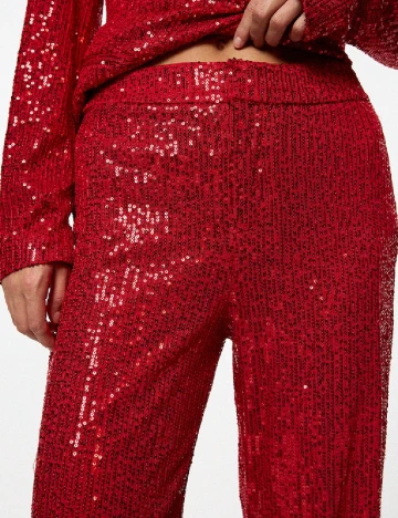 Pantaloni Pull&Bear, rosu