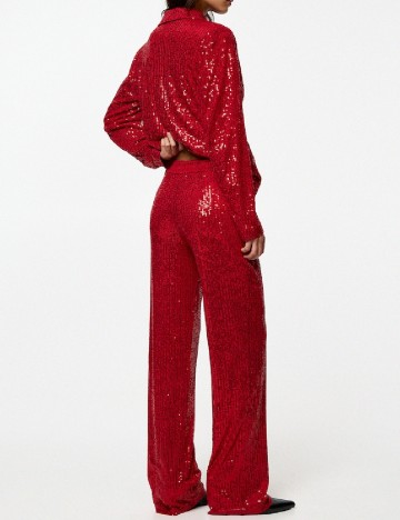 Pantaloni Pull&Bear, rosu