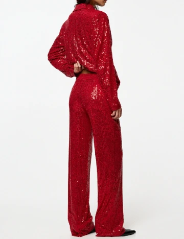 Pantaloni Pull&Bear, rosu