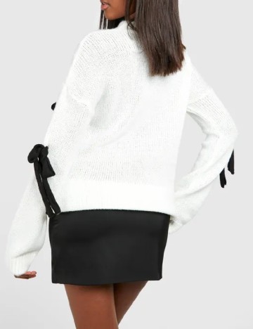 Pulover Boohoo, alb