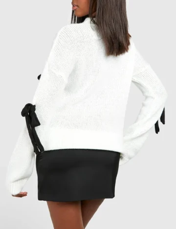 Pulover Boohoo, alb