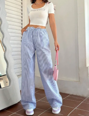 Pantaloni SHEIN, albastru Albastru