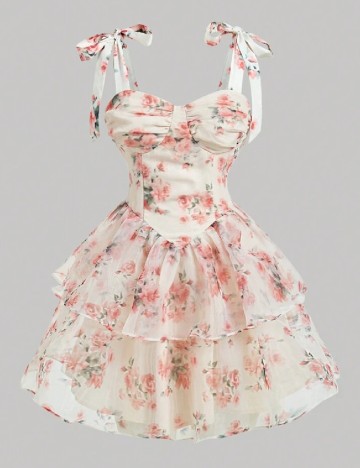 Rochie scurta SHEIN, floral print