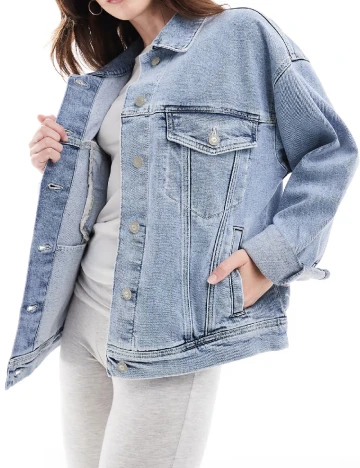 Jacheta Oversize Hollister, albastru