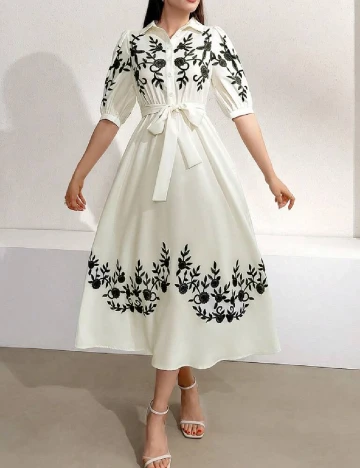 Rochie medie SHEIN, ecru