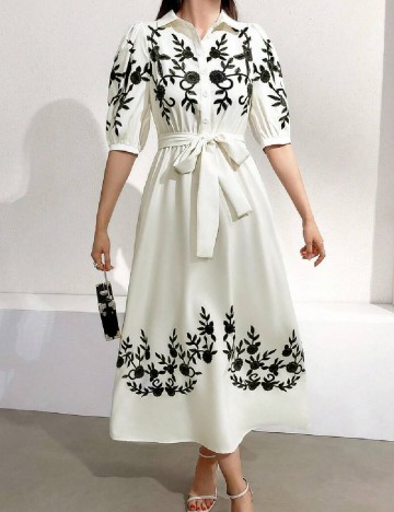 Rochie medie SHEIN, ecru