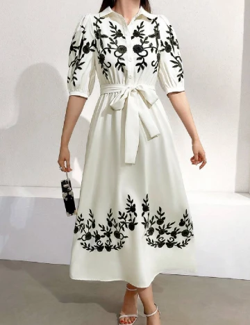 Rochie medie SHEIN, ecru