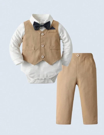 Compleu Shein Kids, alb/maro Maro