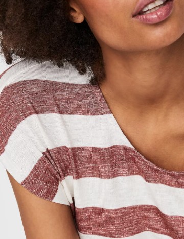 Tricou Vero Moda, alb/visiniu