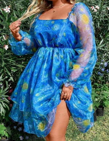 Rochie scurta SHEIN CURVE, albastru