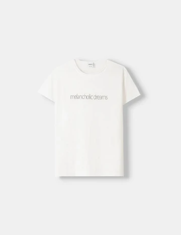 Tricou Bershka, alb Alb