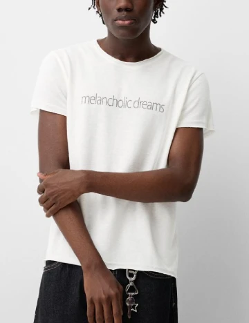 Tricou Bershka, alb Alb