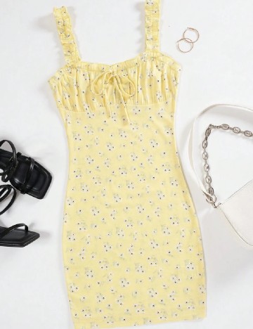 Rochie scurta SHEIN, galben