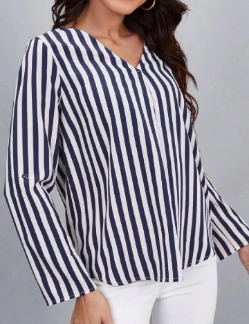 Bluza SHEIN, bleumarin/alb