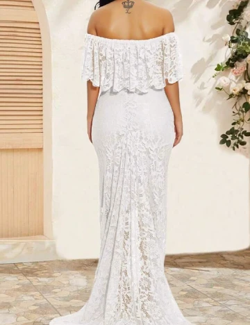 Rochie lunga SHEIN Maternity, alb