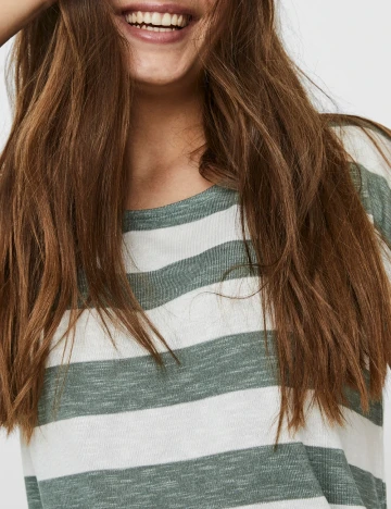 Tricou Vero Moda, verde/alb