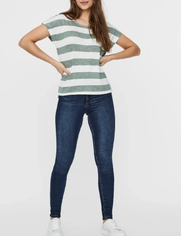 Tricou Vero Moda, verde/alb