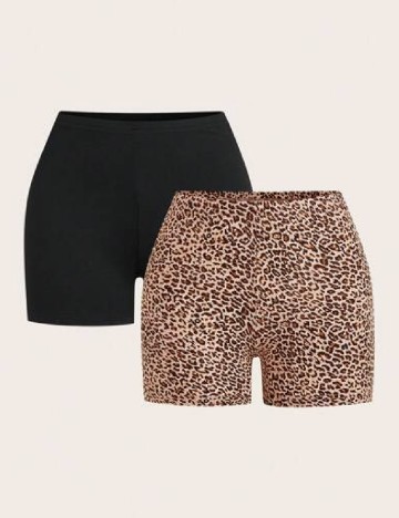Set colanti 2 perechi SHEIN CURVE, negru/animal print