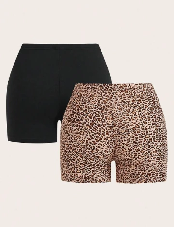 Set colanti 2 perechi SHEIN CURVE, negru/animal print