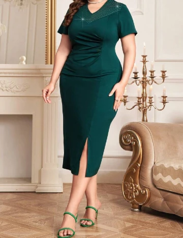 Rochie medie SHEIN CURVE, verde